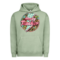Pigment Oil Green happy teacher lighting bolt Urban Hoodie - MaliasSmallBusiness