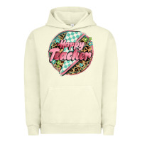Pigment Pistachio happy teacher lighting bolt Urban Hoodie - MaliasSmallBusiness