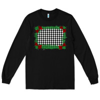 Black christmas black and white background Long Sleeve Tee - BarkalooDesign