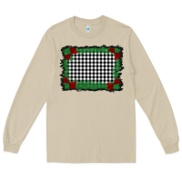 Mushroom christmas black and white background Long Sleeve Tee - BarkalooDesign