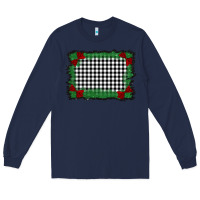 Navy christmas black and white background Long Sleeve Tee - BarkalooDesign