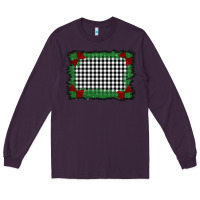 Plum christmas black and white background Long Sleeve Tee - BarkalooDesign