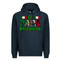 Navy El Papa Mas Chingon Mexican Premium Hoodie - LillyAllenDesigns