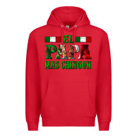 Red El Papa Mas Chingon Mexican Premium Hoodie - LillyAllenDesigns