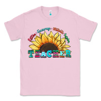 Bubblegum Pink teacher sunflower listen encourage motivate inspir Classic Tee - Zillion Design Studio