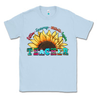 Dusty Blue teacher sunflower listen encourage motivate inspir Classic Tee - Zillion Design Studio
