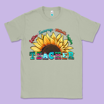 Teacher Sunflower Listen Encourage Motivate Inspir Classic Tee Designed By Zillion Design Studio