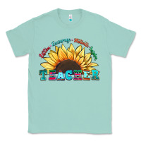 Seafoam teacher sunflower listen encourage motivate inspir Classic Tee - Zillion Design Studio