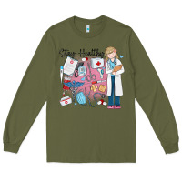 Army Green stay healthy nurse Long Sleeve Tee - MaliasSmallBusiness