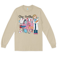 Mushroom stay healthy nurse Long Sleeve Tee - MaliasSmallBusiness