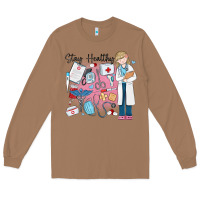 Toasted Coconut stay healthy nurse Long Sleeve Tee - MaliasSmallBusiness