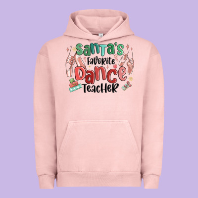 Santa's Favorite Dance Teacher Urban Hoodie Designed By Maliassmallbusiness