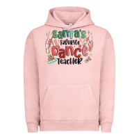Pigment Salmon santa's favorite dance teacher Urban Hoodie - MaliasSmallBusiness