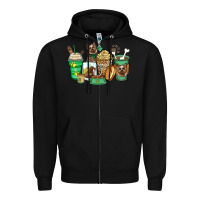 Black yorkshire terrier coffee cups Zipper Hoodie - Zillion Design Studio