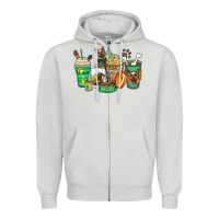 Dove Grey yorkshire terrier coffee cups Zipper Hoodie - Zillion Design Studio
