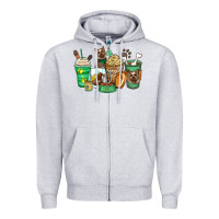 Heather Grey yorkshire terrier coffee cups Zipper Hoodie - Zillion Design Studio