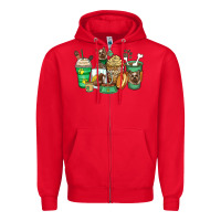 Red yorkshire terrier coffee cups Zipper Hoodie - Zillion Design Studio