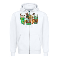 White yorkshire terrier coffee cups Zipper Hoodie - Zillion Design Studio