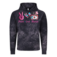 Cloud Black peace love nurse Vintage Hoodie - AdoDesignShop