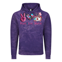 Cloud Purple peace love nurse Vintage Hoodie - AdoDesignShop