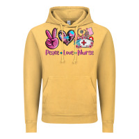 Vintage Mustard peace love nurse Vintage Hoodie - AdoDesignShop