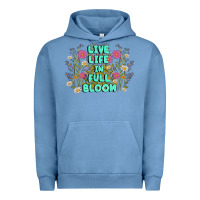 Pigment Pebble Blue live life in full bloom Urban Hoodie - MaliasSmallBusiness