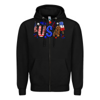 Black usa 4th of july Zipper Hoodie - texasbilliewilder