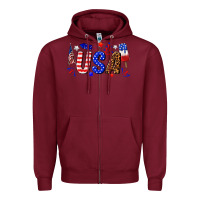 Burgundy usa 4th of july Zipper Hoodie - texasbilliewilder