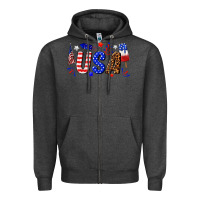 Charcoal Heather usa 4th of july Zipper Hoodie - texasbilliewilder