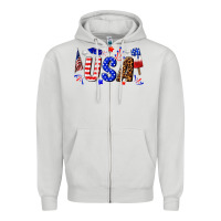 Dove Grey usa 4th of july Zipper Hoodie - texasbilliewilder