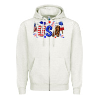 Oatmeal Heather usa 4th of july Zipper Hoodie - texasbilliewilder