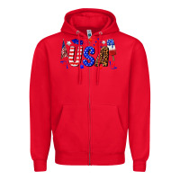 Red usa 4th of july Zipper Hoodie - texasbilliewilder