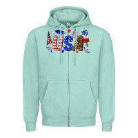 Seafoam usa 4th of july Zipper Hoodie - texasbilliewilder