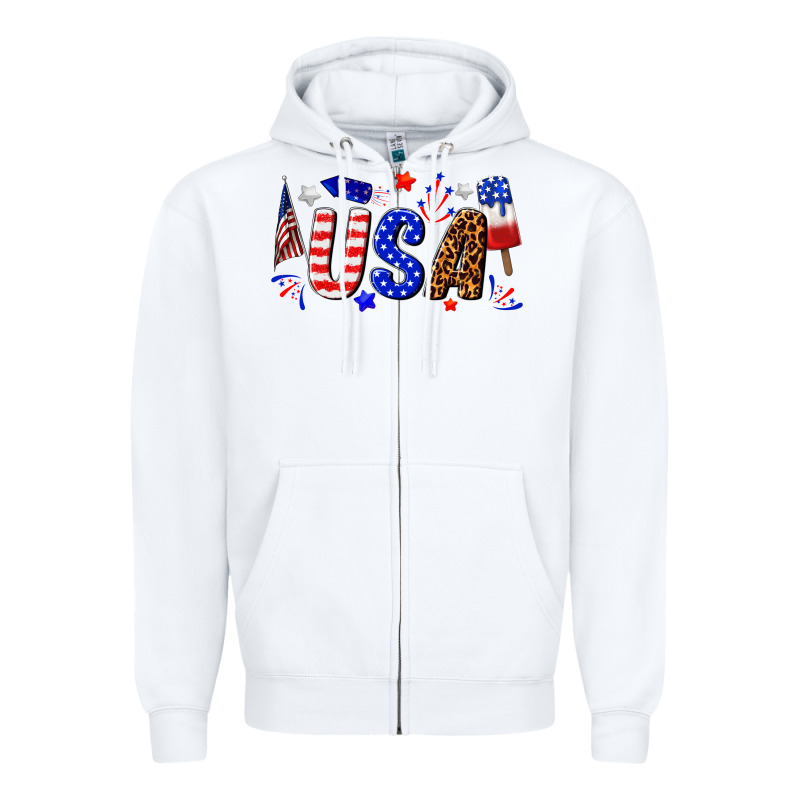 Usa 4th Of July Zipper Hoodie by texasbilliewilder | Teevron