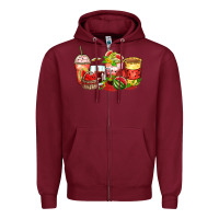 Burgundy watermelon farm fresh coffee cups Zipper Hoodie - Zillion Design Studio