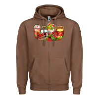 Chestnut watermelon farm fresh coffee cups Zipper Hoodie - Zillion Design Studio