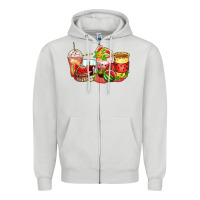 Dove Grey watermelon farm fresh coffee cups Zipper Hoodie - Zillion Design Studio