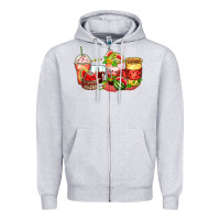 Heather Grey watermelon farm fresh coffee cups Zipper Hoodie - Zillion Design Studio