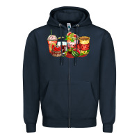 Navy watermelon farm fresh coffee cups Zipper Hoodie - Zillion Design Studio
