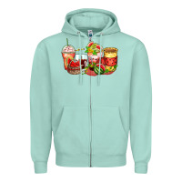 Seafoam watermelon farm fresh coffee cups Zipper Hoodie - Zillion Design Studio