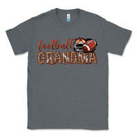 Charcoal Heather football grandma with leopard Classic Tee - texasbilliewilder
