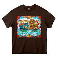Chocolate Brown happy thanksgiving Heavy Core Tee - CowhideDigitalArt