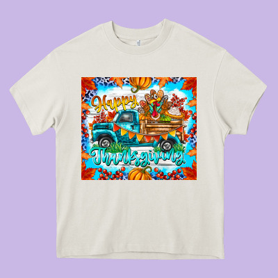 Happy Thanksgiving Heavy Core Tee Designed By Cowhidedigitalart
