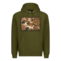 Army Green distressed leopard cowhide background Premium Hoodie - Jasminsmagicworld
