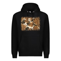 Black distressed leopard cowhide background Premium Hoodie - Jasminsmagicworld