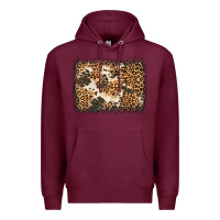 Burgundy distressed leopard cowhide background Premium Hoodie - Jasminsmagicworld