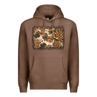 Chestnut distressed leopard cowhide background Premium Hoodie - Jasminsmagicworld