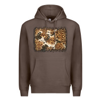 Coffee distressed leopard cowhide background Premium Hoodie - Jasminsmagicworld