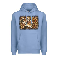 Colony Blue distressed leopard cowhide background Premium Hoodie - Jasminsmagicworld