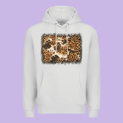 Distressed Leopard Cowhide Background Premium Hoodie Designed By Jasminsmagicworld
